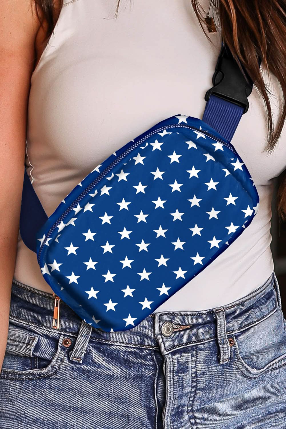Bluing patriotic star crossbody bag