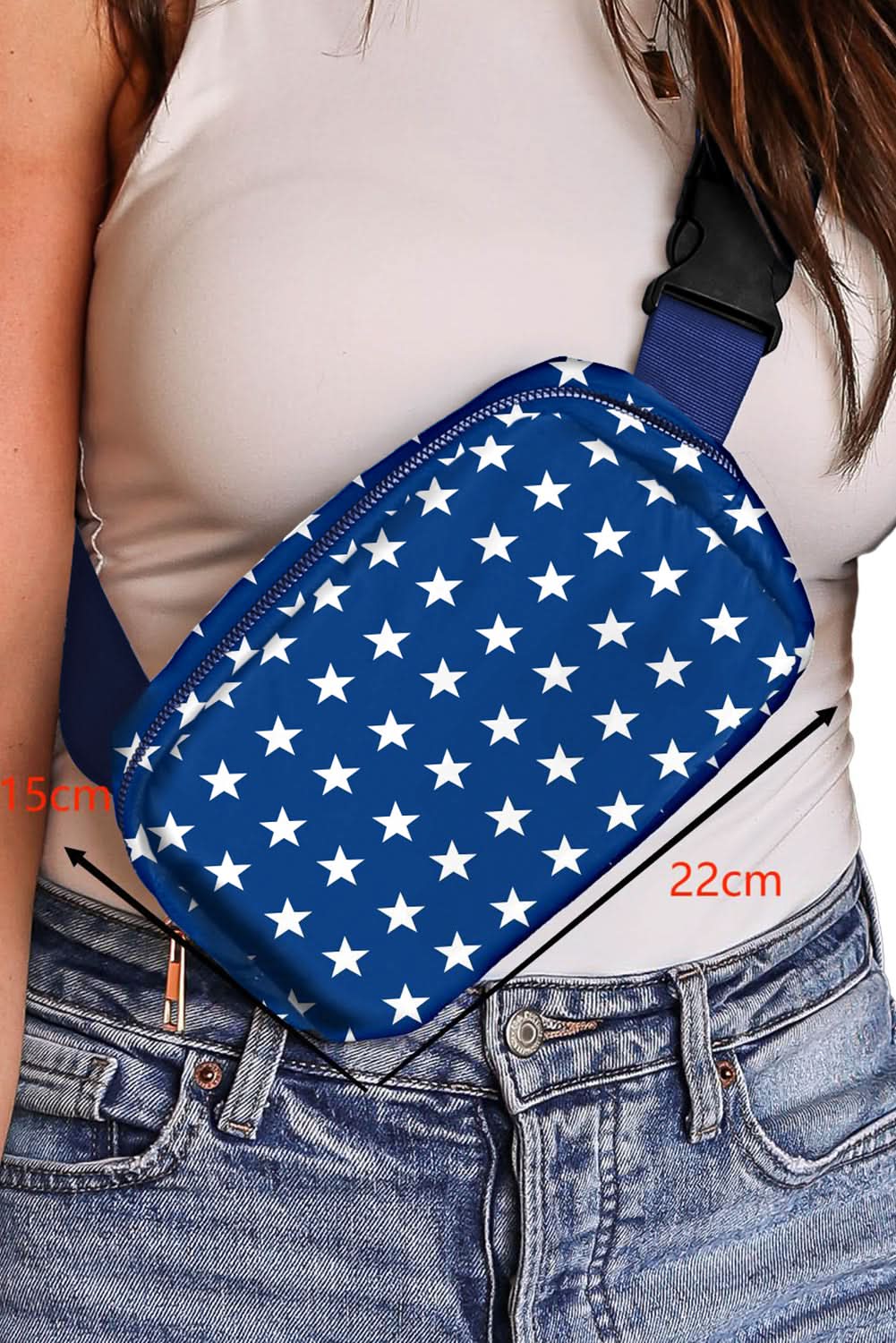 Bluing patriotic star crossbody bag