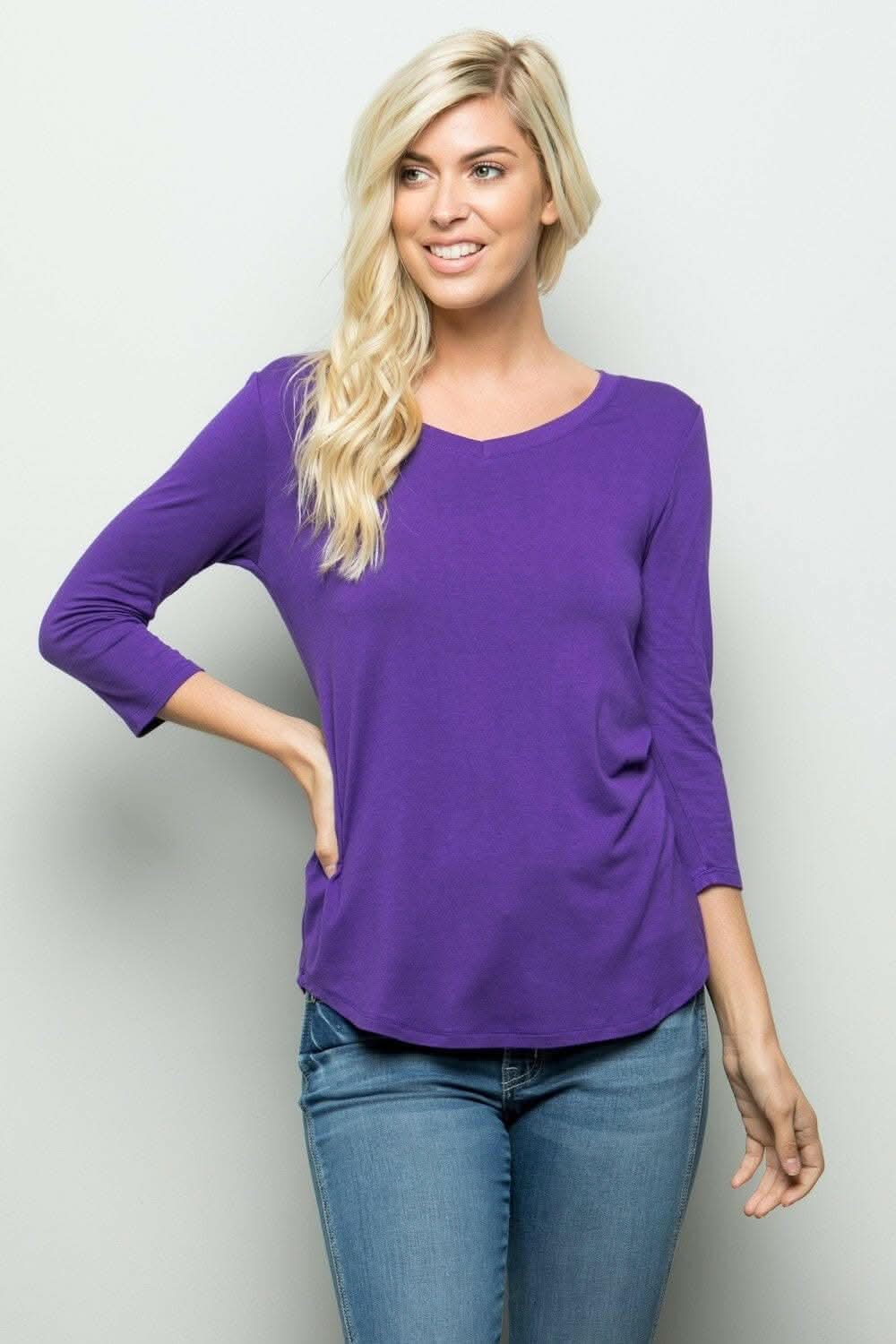 Celeste mocha v-neck t-shirt