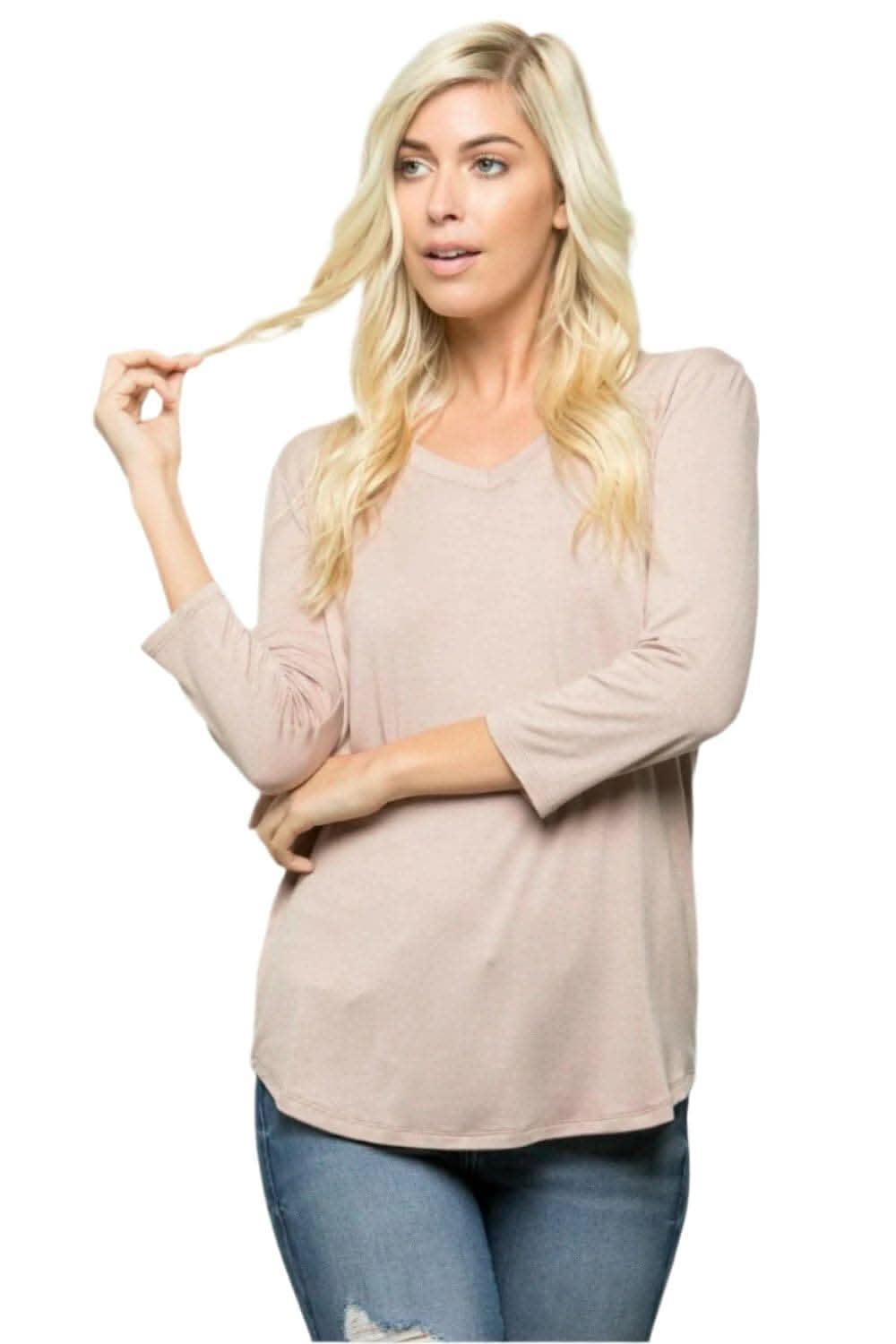 Celeste plus size v-neck tee - purple