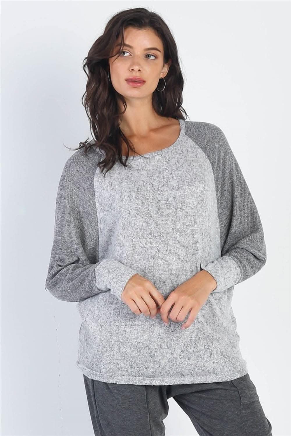 Chic burgundy long sleeve top