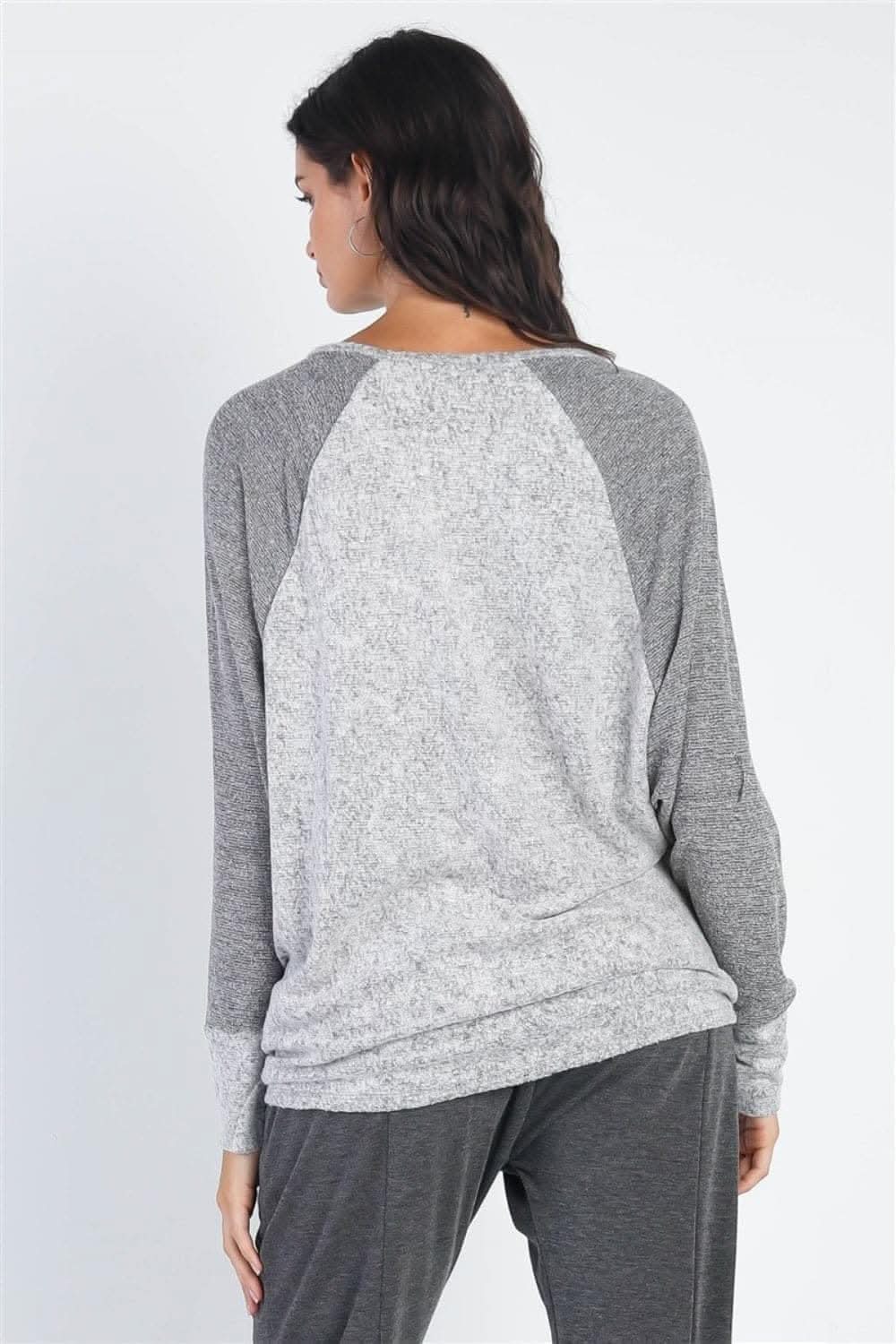 Chic burgundy long sleeve top