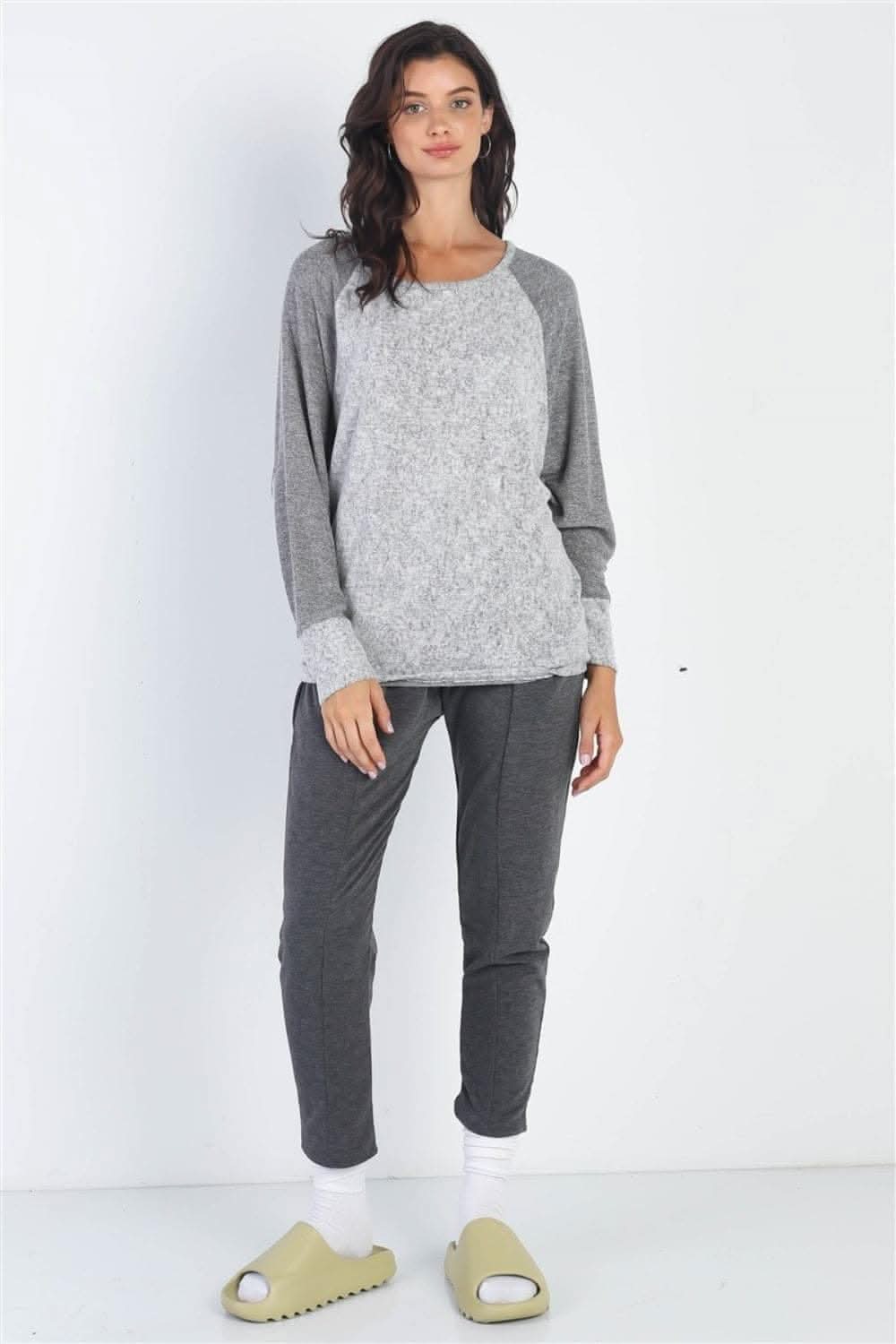 Chic burgundy long sleeve top