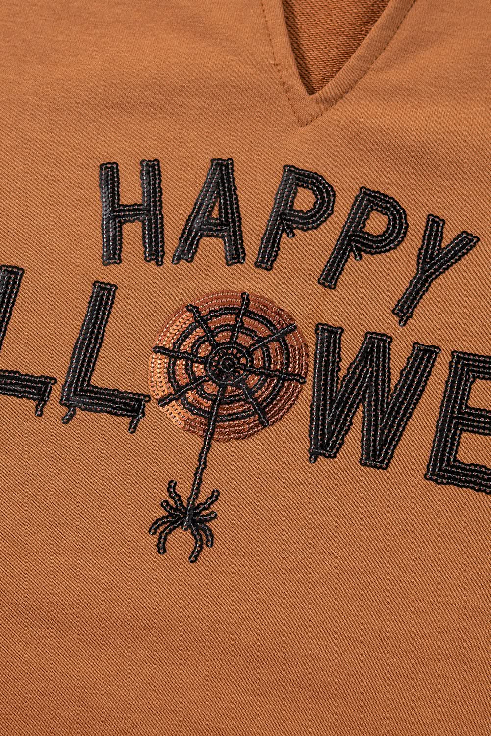 Chic chestnut sequin Halloween top
