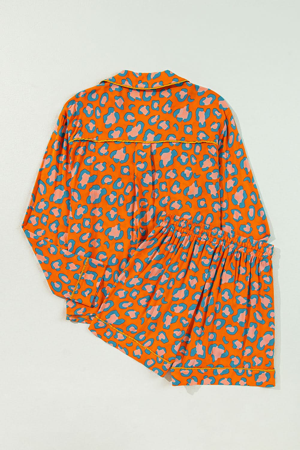 Leopard Print Orange Loungewear Set