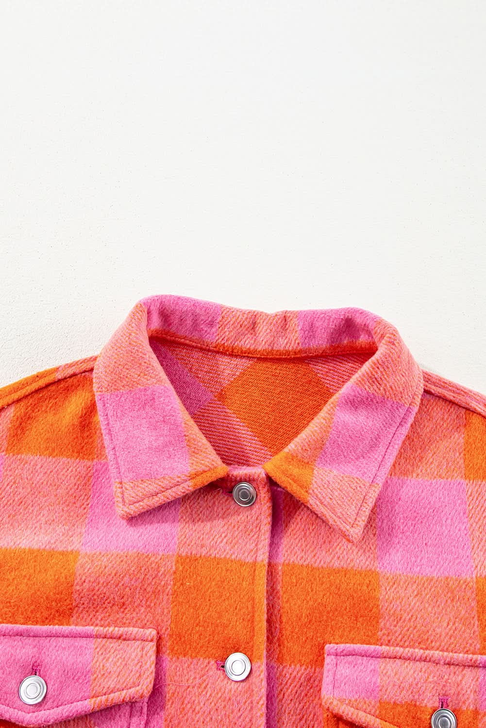 Orange plaid button-up jacket