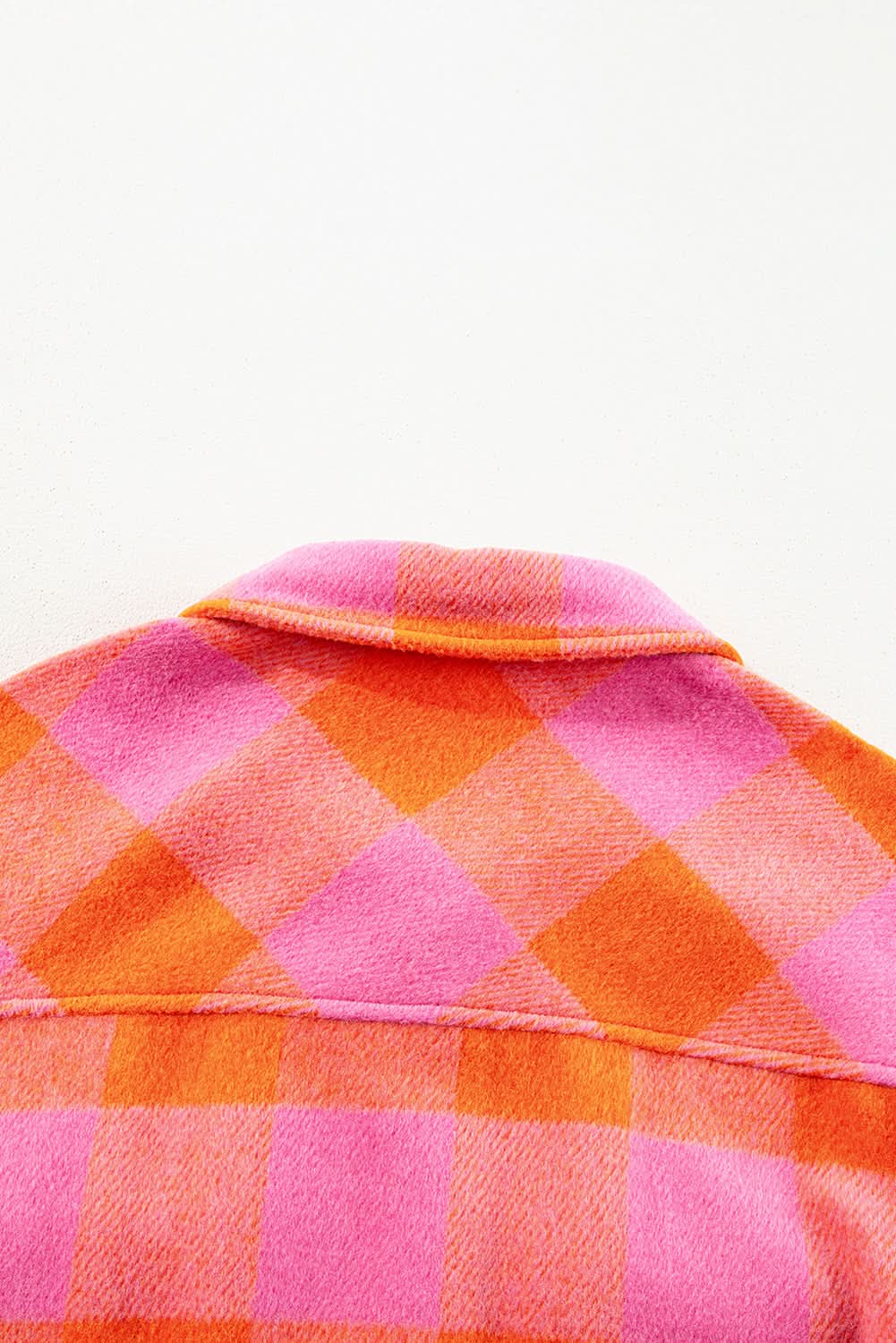 Orange plaid button-up jacket