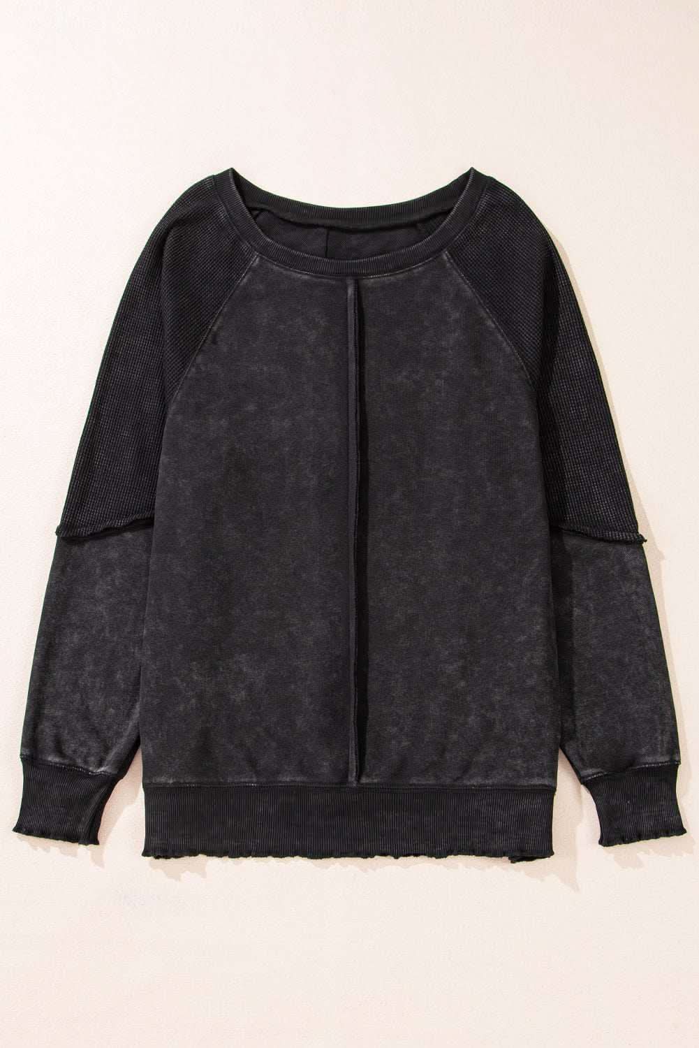 Chic black patchwork sweatshirt