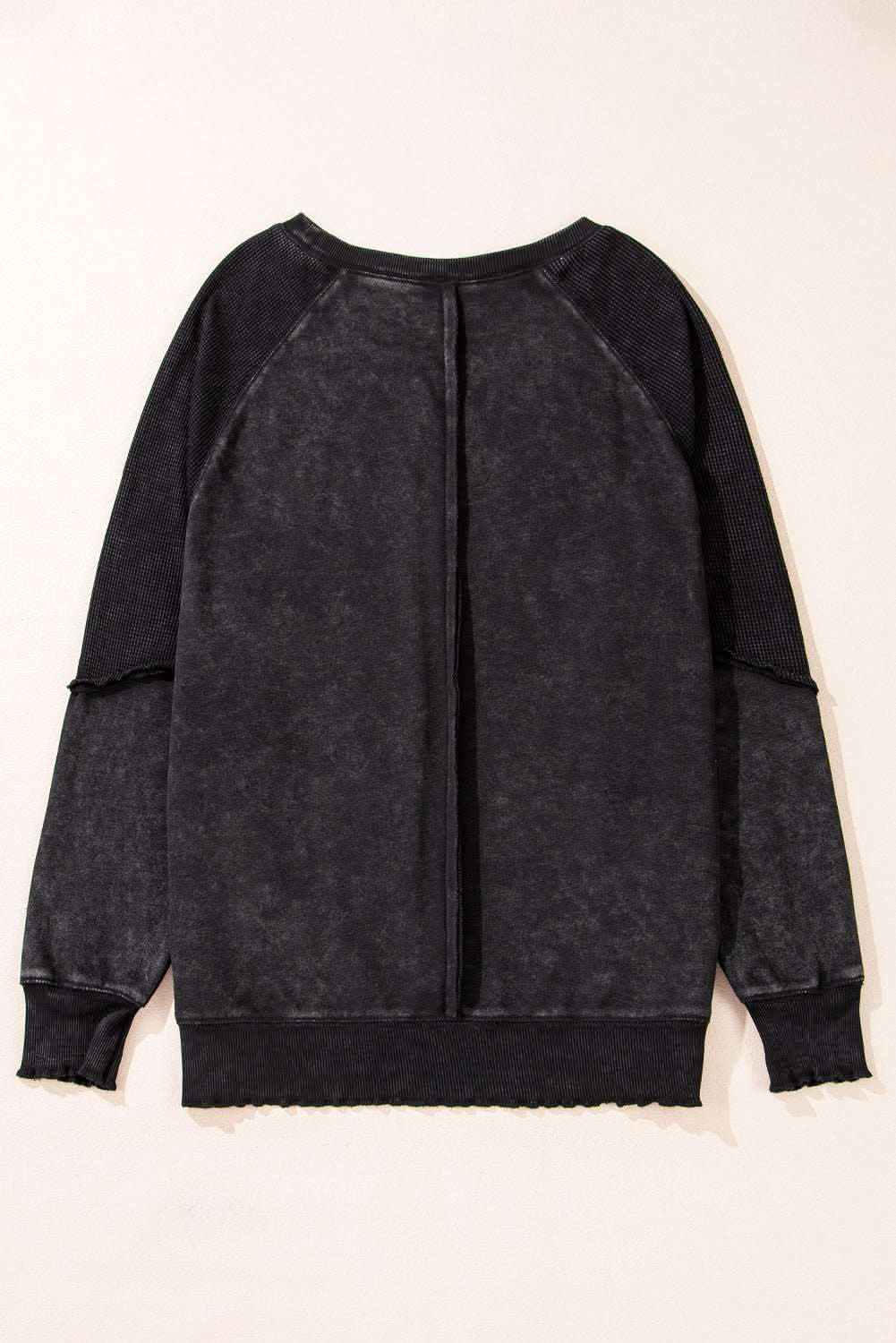 Chic black patchwork sweatshirt