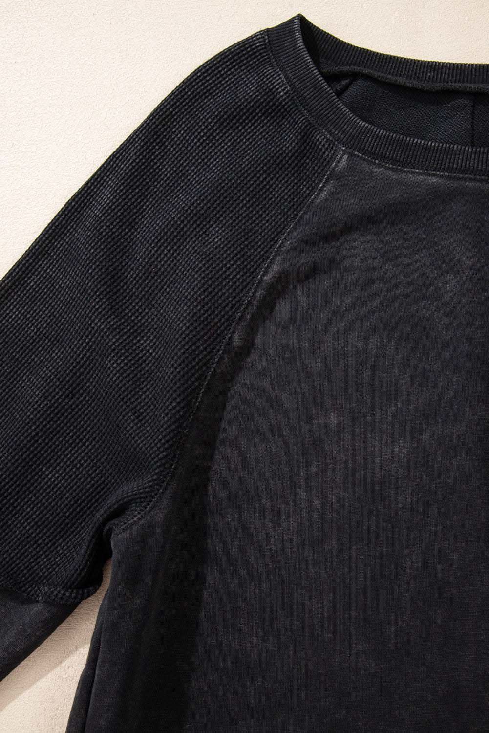 Chic black patchwork sweatshirt