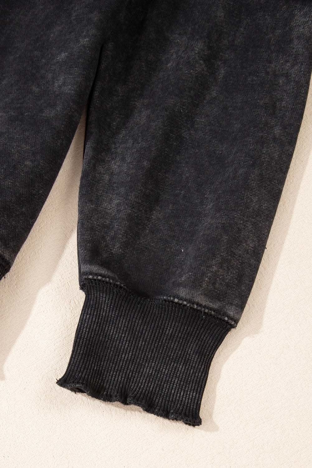 Chic black patchwork sweatshirt