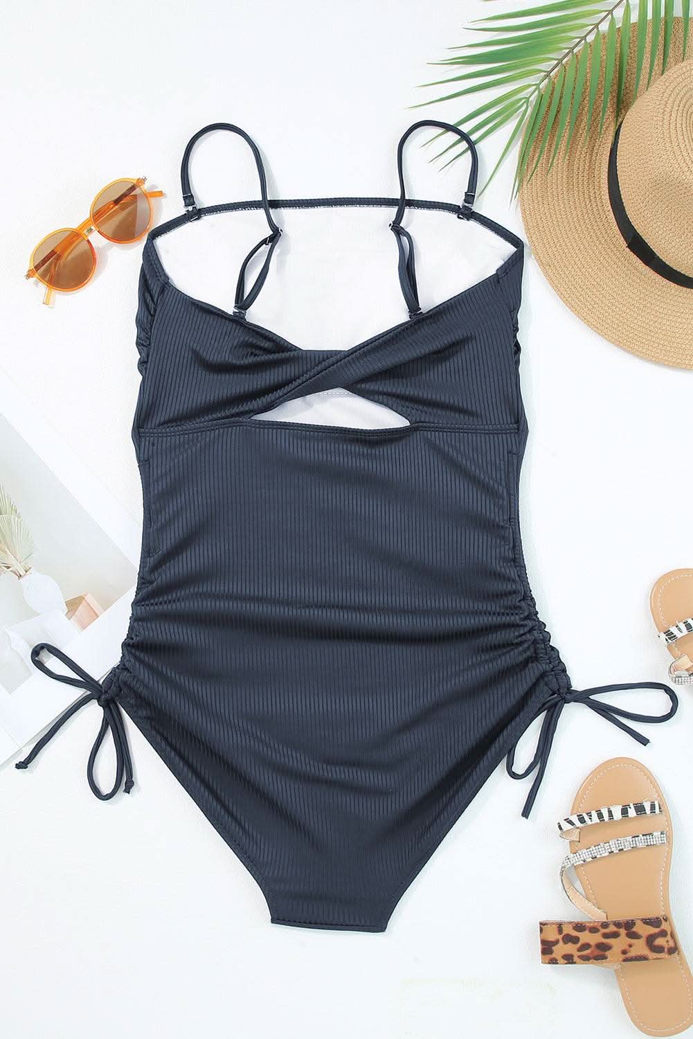 Navy blue adjustable monokini
