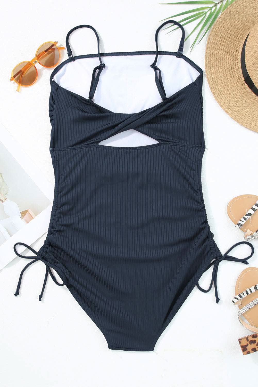 Navy blue adjustable monokini