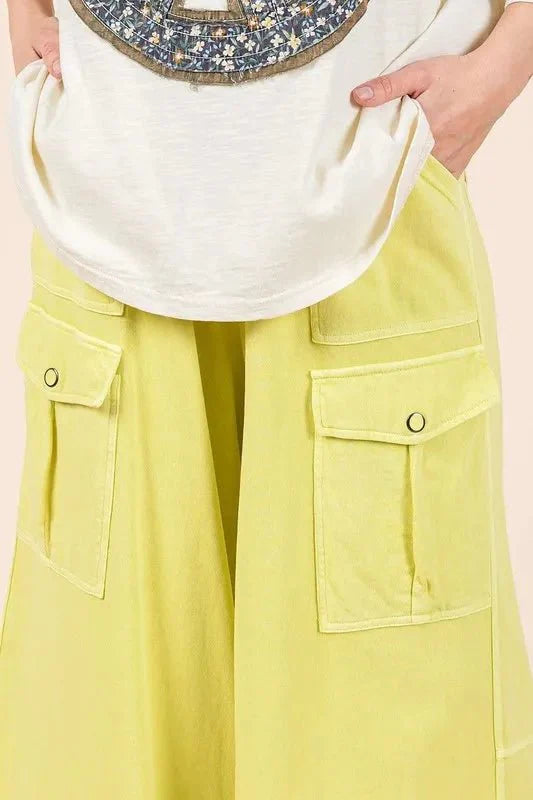 Mittoshop French Terry Cargo Wide Leg Pants for Women