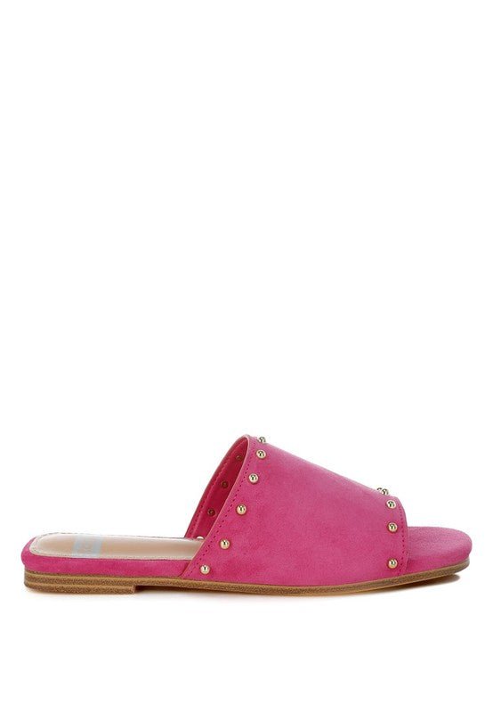Rag Company Odalia Soft Suede Leather Studded Flats for Women