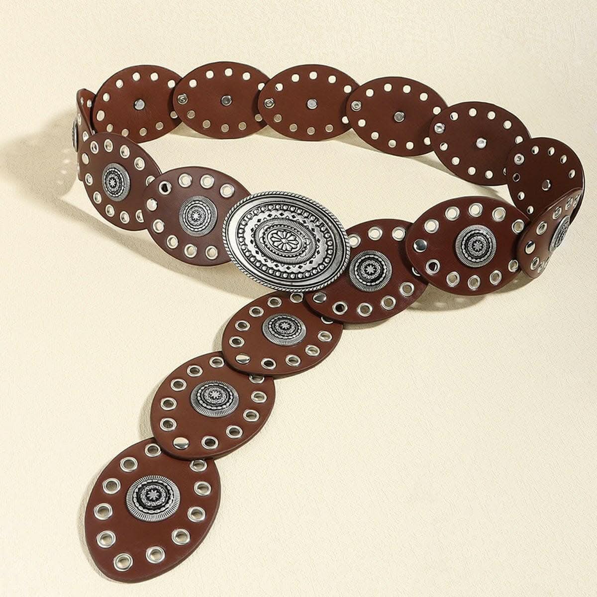 Stylish Oval Buckle Belt - 24.4"