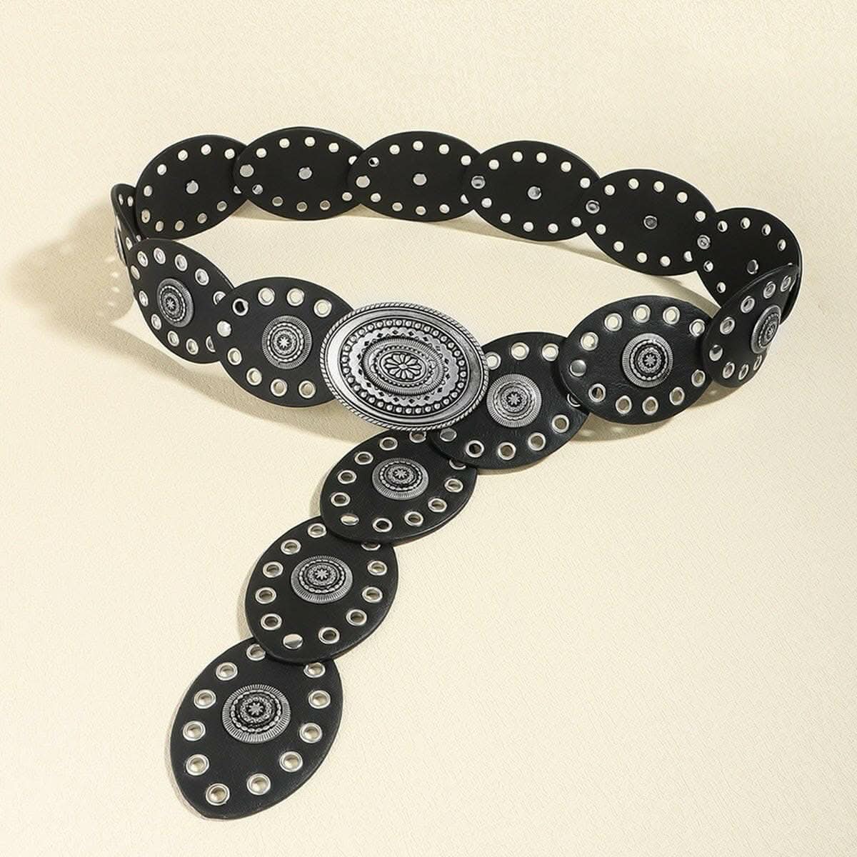 Stylish Oval Buckle Belt - 24.4"