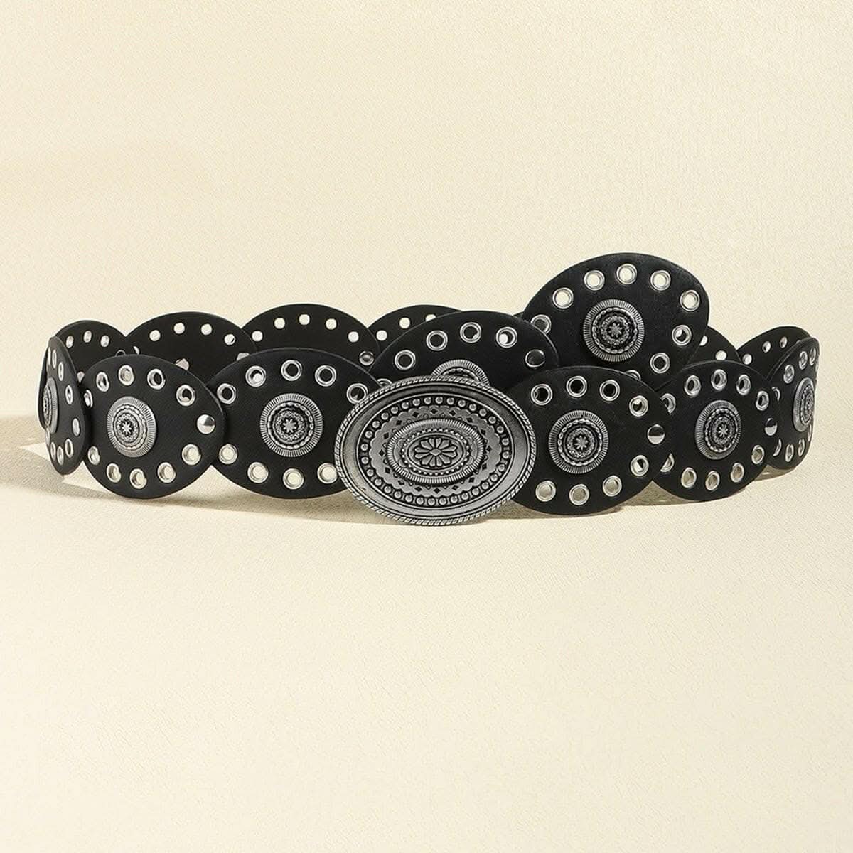 Stylish Oval Buckle Belt - 24.4"