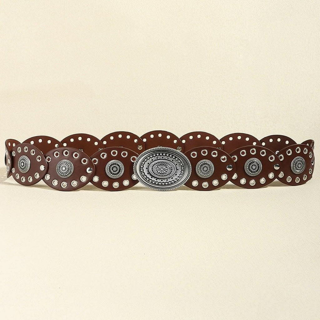 Stylish Oval Buckle Belt - 24.4"