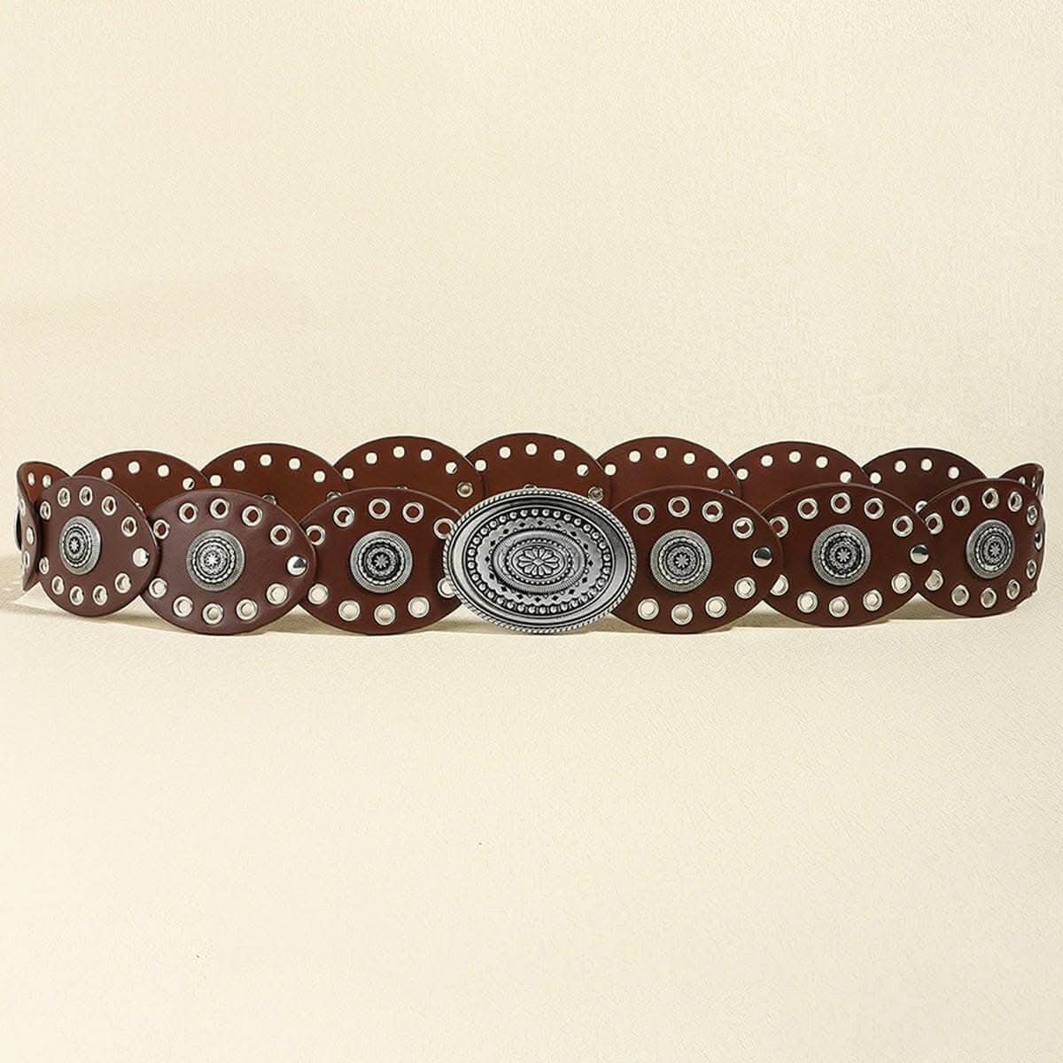 Stylish Oval Buckle Belt - 24.4"