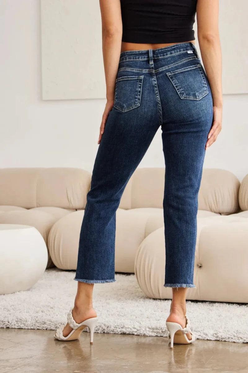 RFM Crop Dylan Full Size Tummy Control Distressed Jeans