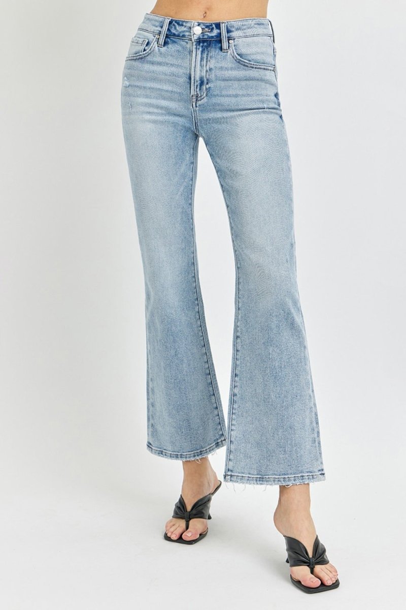 Premium RISEN Full Size High Rise Ankle Flare Jeans for Women