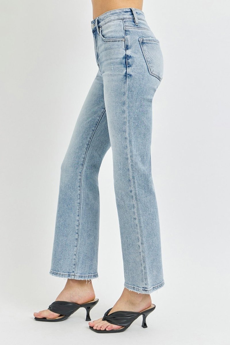 Premium RISEN Full Size High Rise Ankle Flare Jeans for Women