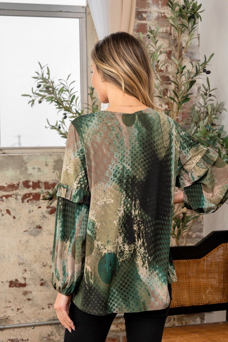 Sew In Love Full Size Snakeskin Print Long Sleeve Top