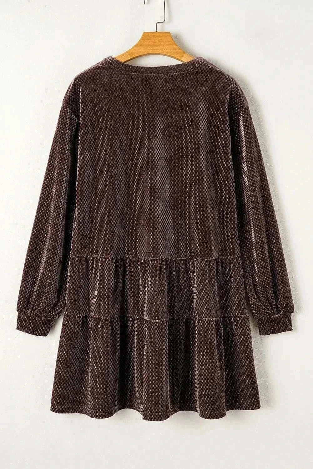 Chic V-neck long sleeve mini dress