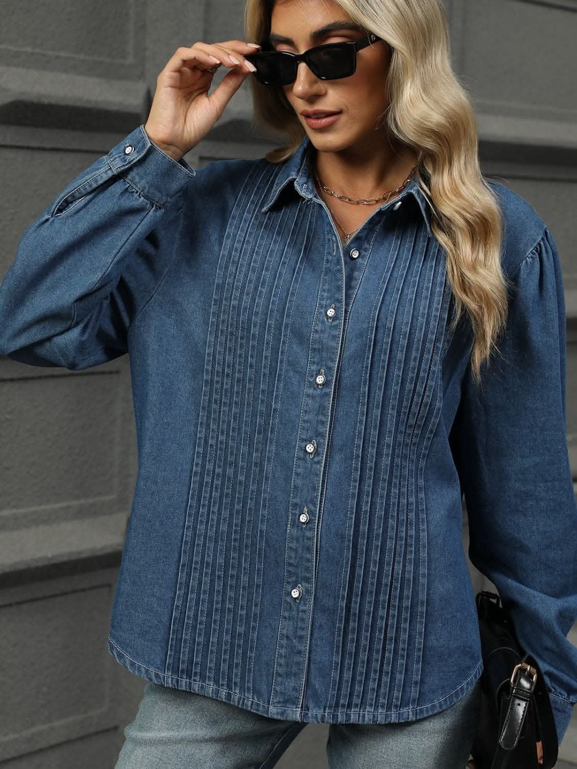 Premium Classic denim button-down shirt
