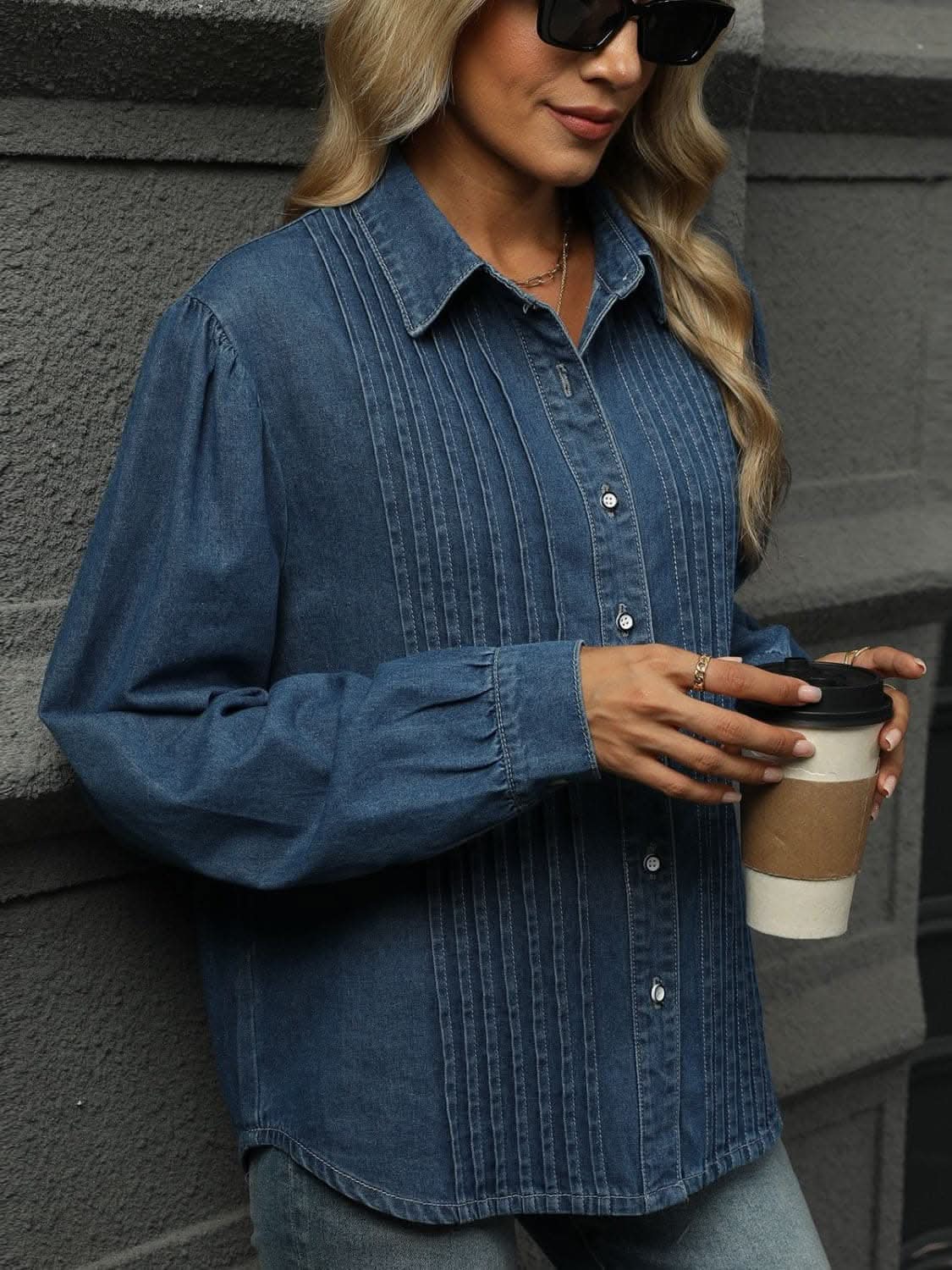 Premium Classic denim button-down shirt