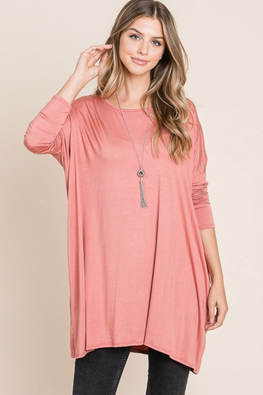 Chic oversized long sleeve top