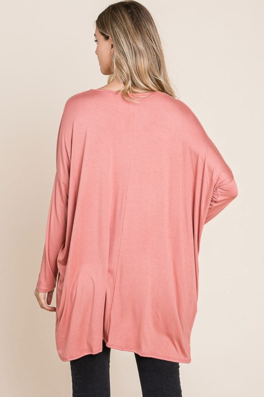 Chic oversized long sleeve top