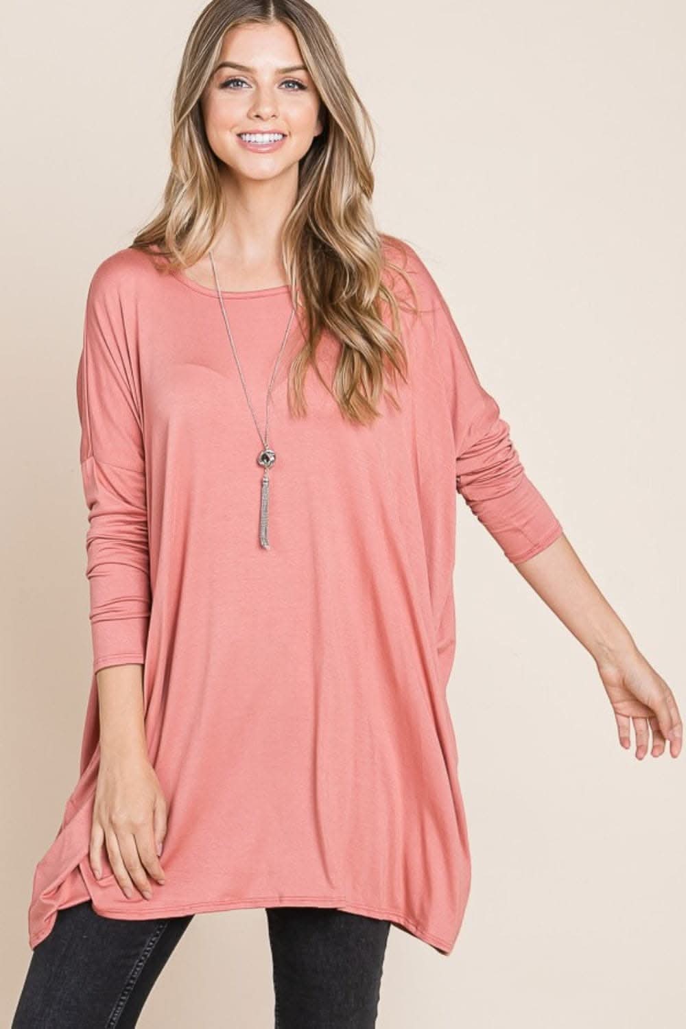 Chic oversized long sleeve top