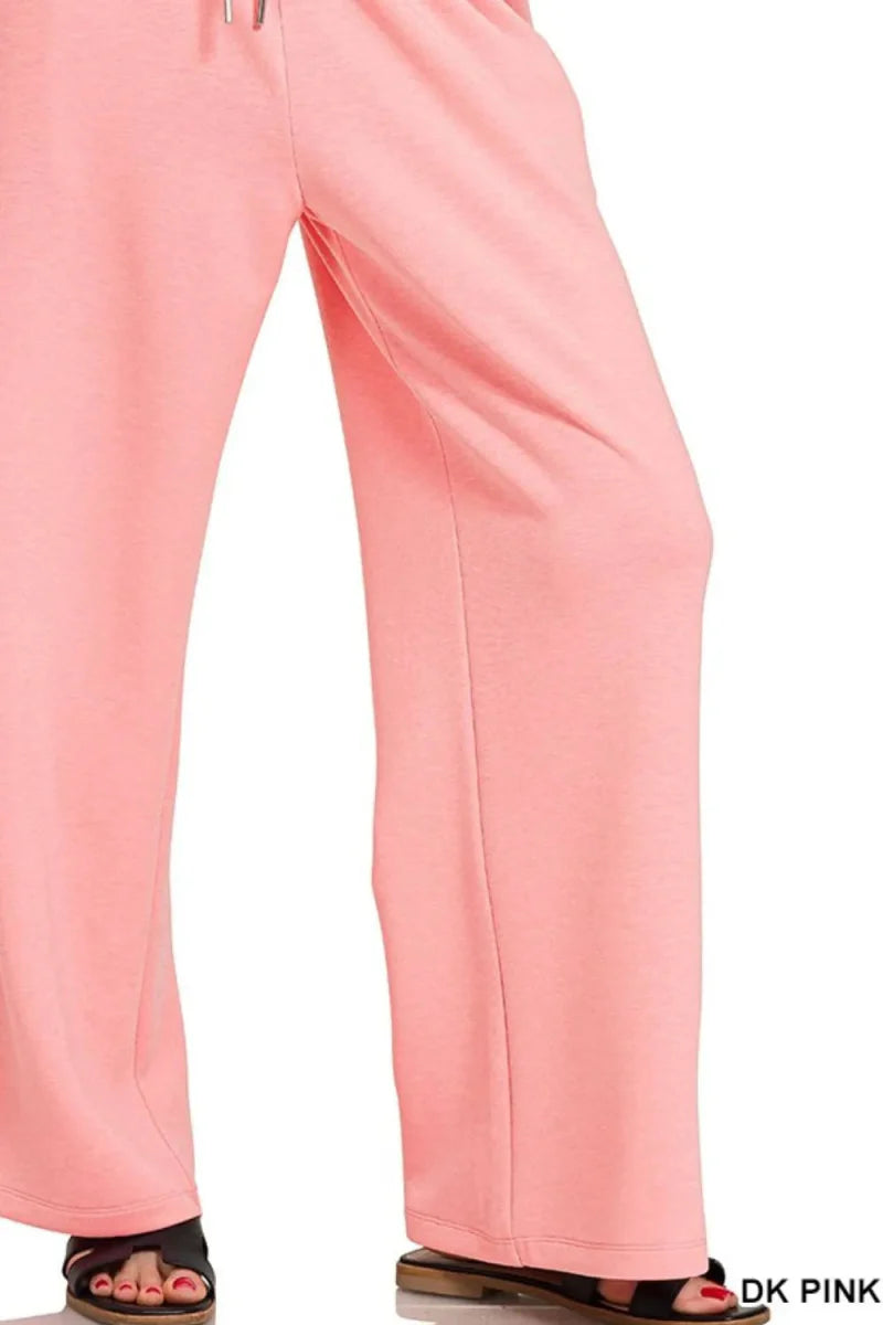 Zenana Scuba Drawstring Pants for Comfort and Style